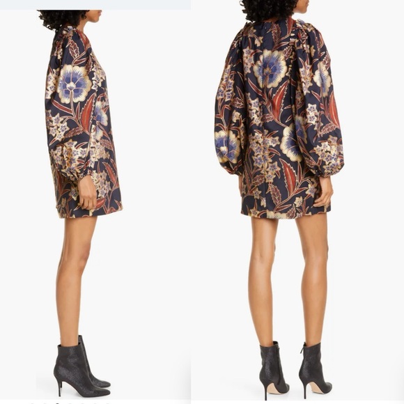 Ulla Johnson Floral Mini Dress - Navy and Gold - Picture 3 of 16